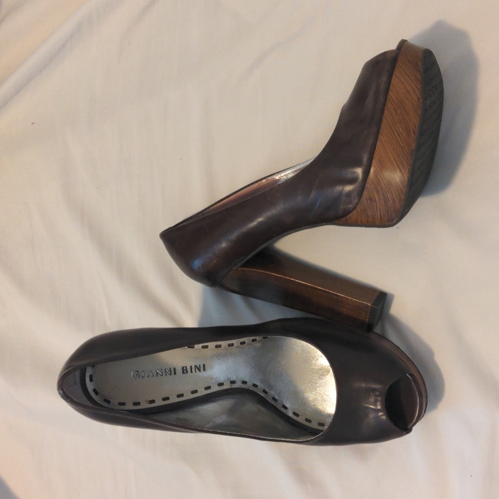 Brown high heels